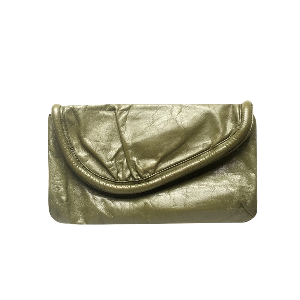 VINTAGE Hobo Oversized Envelope Clutch in MOSS